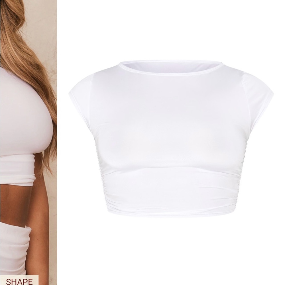 PrettyLittleThing White Crop Top - Picture 2 of 6